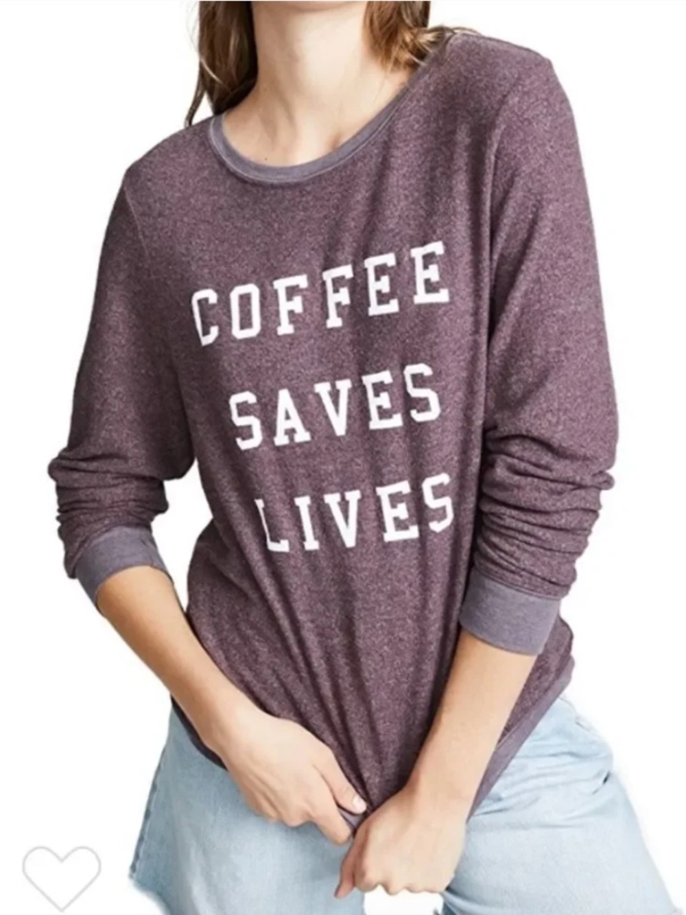 Wildfox Couture Coffee Saves Lives Long Sleeve Lounge Sweatshirt Size XS Purple